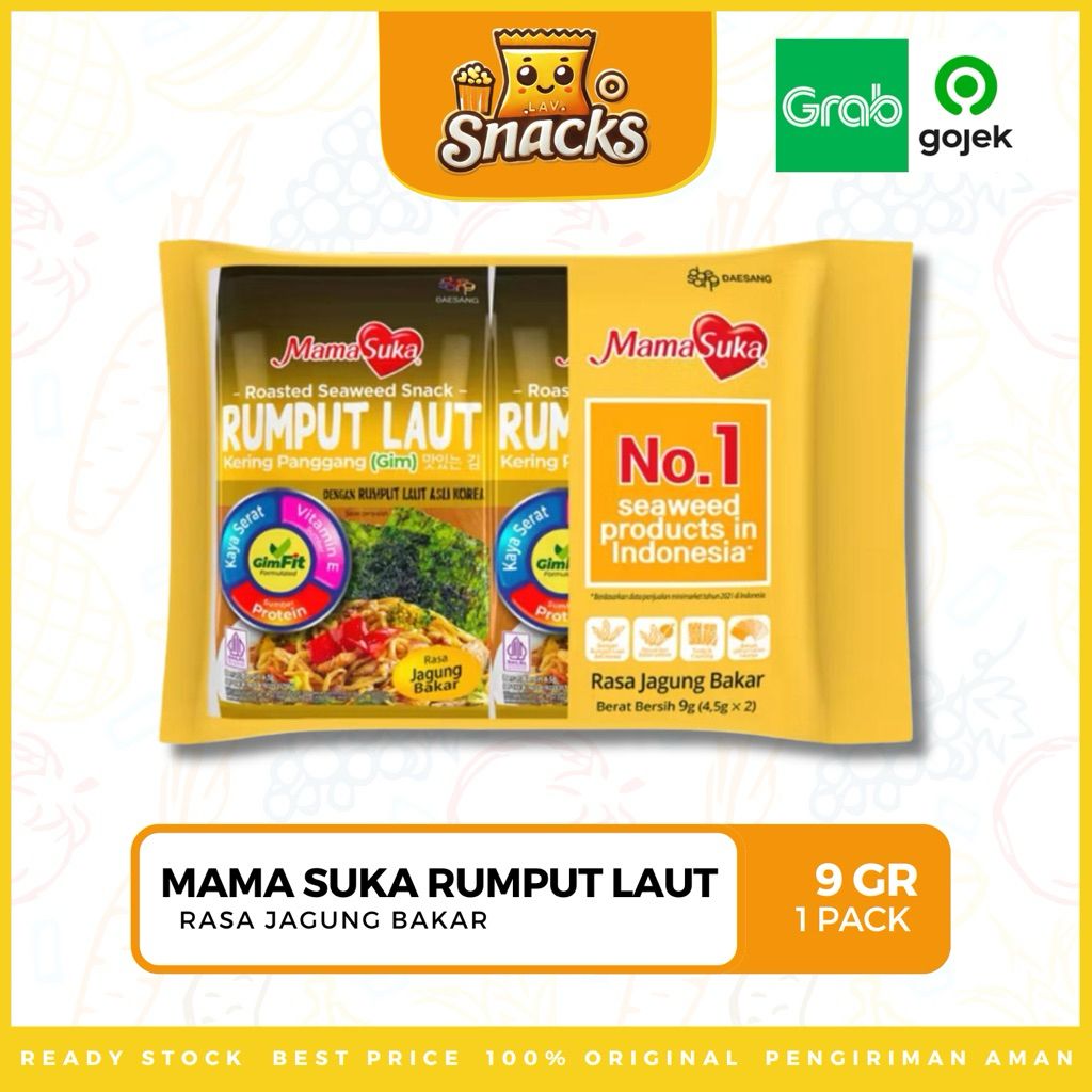 

Lav.Snacks︱MamaSuka Rumput Laut Jagung Bakar 9GR - 1 PACK