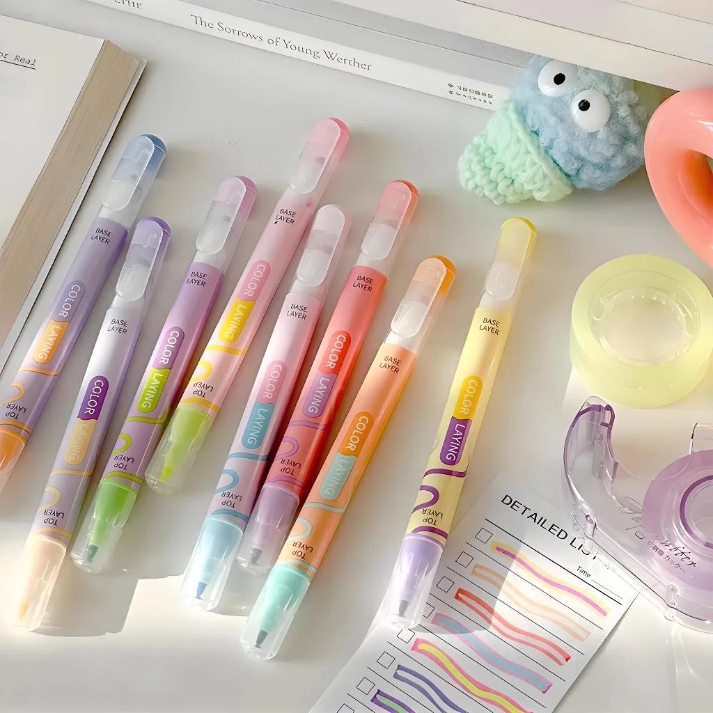 

Stabilo Pastel 1 Set Menumpuk Stabilo Highlighter 2 Sisi 6 PCS 12 Warna