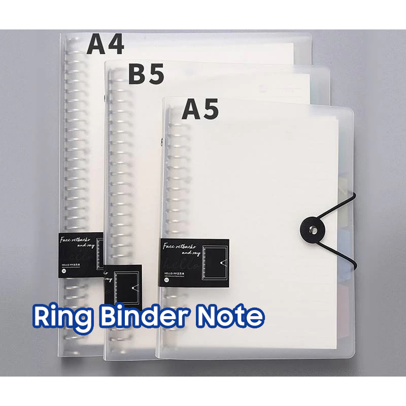 

Binder Note A5/B5 Ring Transparan Loose-Leaf Notebook Strap Kunci HXX-3
