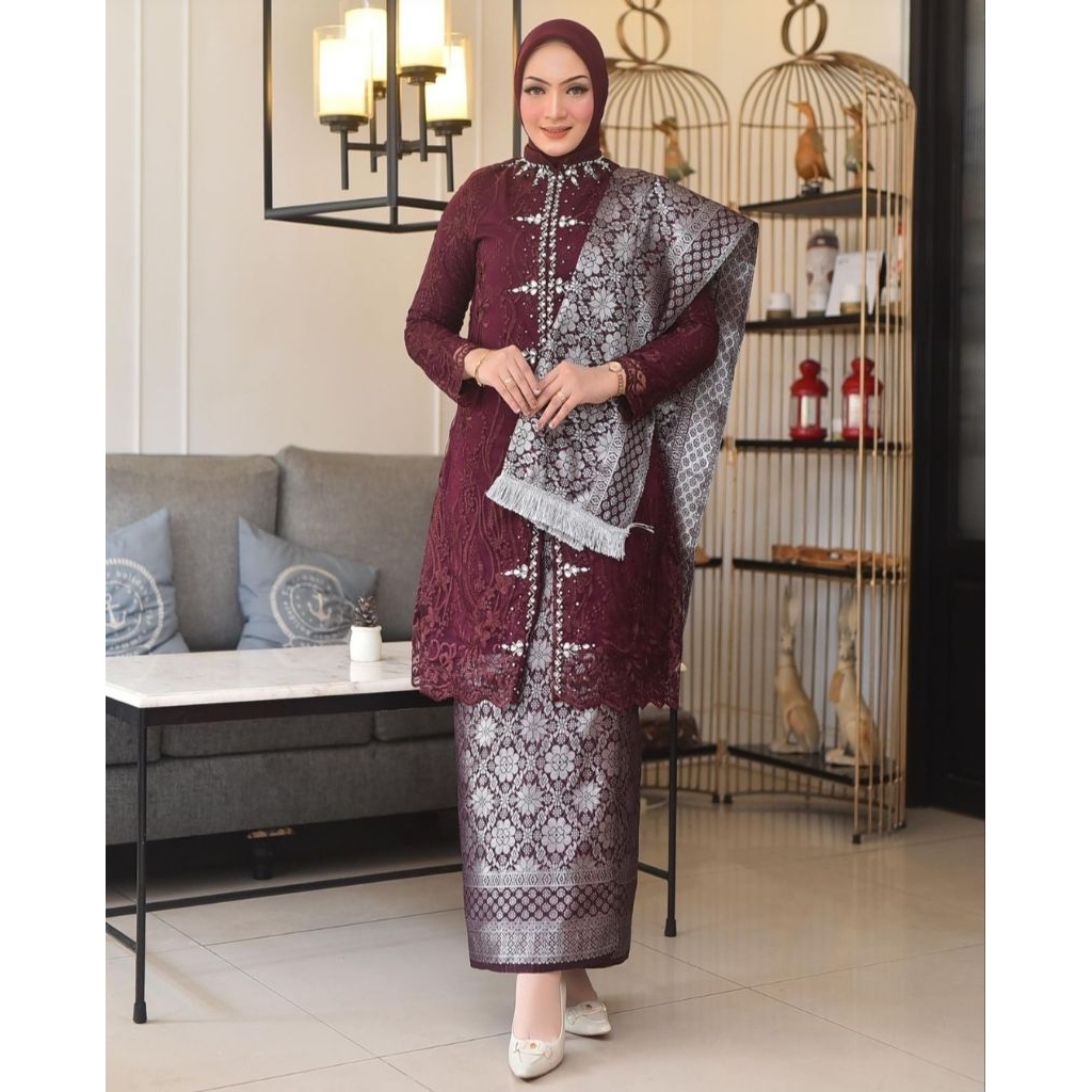 Lupphh| Set Kebaya Tulle Payet zahra | Kebaya Busui | Kebaya Kondangan | Kebaya Modern | Kebaya Wisu