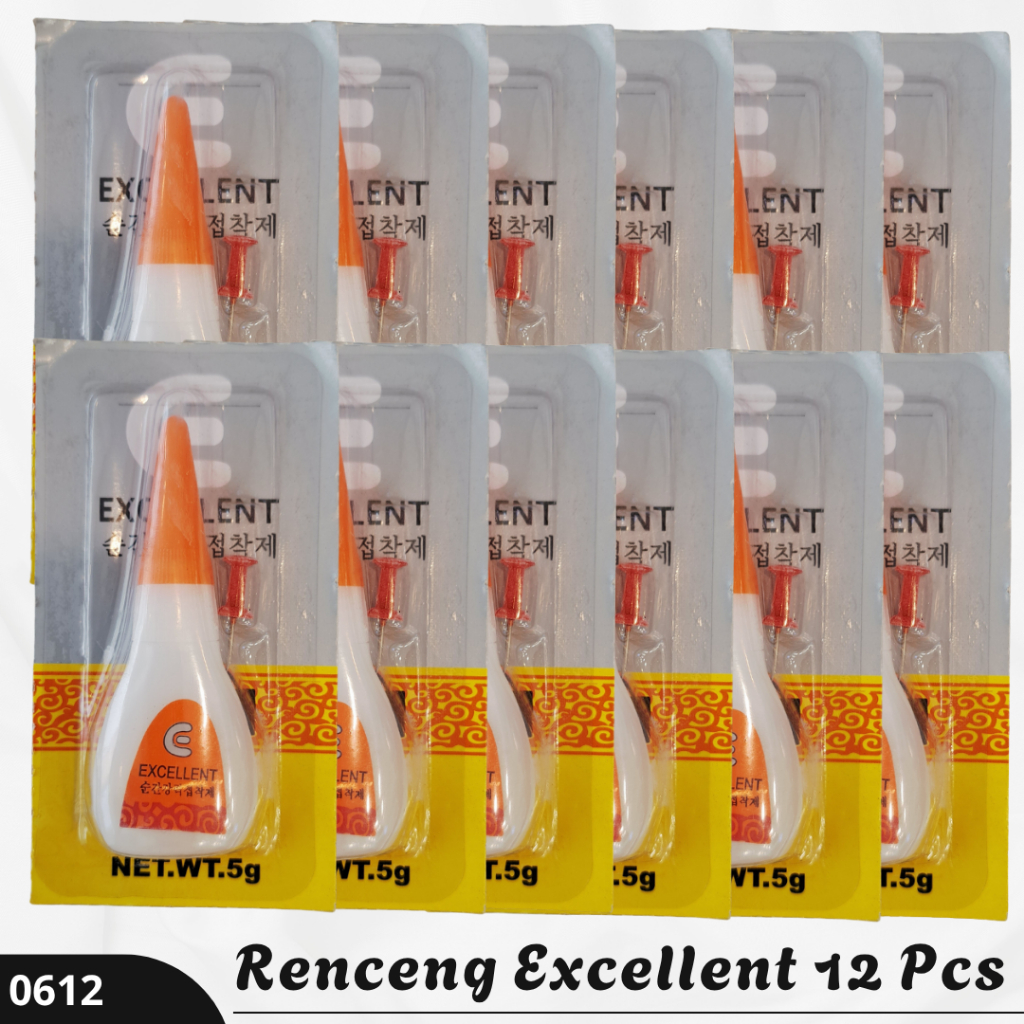 Renceng Excellent 12 Pcs Cyanoacrylate Adhesive Lem Cair Serbaguna Kuat dan Merekat