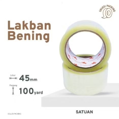 

Lakban OPP Bening Ksatria 45mm x 100 Yard SATUAN Premium Kualitas Terbaik