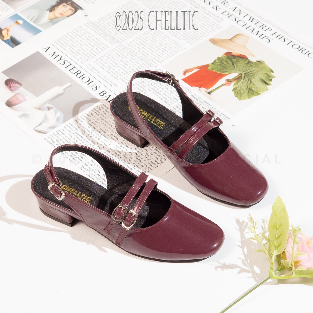 Cheltic Sepatu Wanita Elegan Gesper Pita Hak 3 Cm / Sandal Heels Wanita 3 cm Korean Stlye