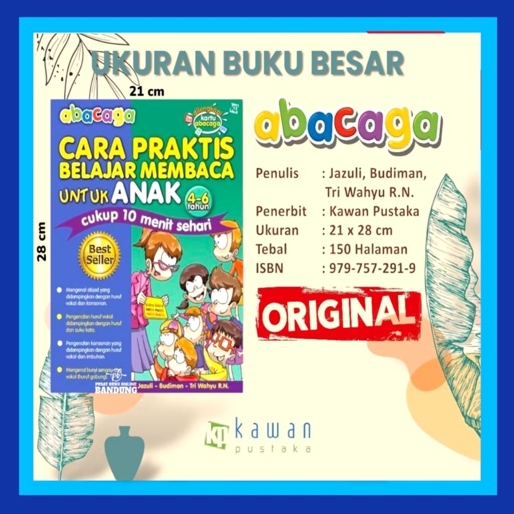 ABACAGA CARA PRAKTIS BELAJAR MEMBACA UNTUK ANAK - BUKU ANAK - BUKU TK - BUKU BEST SELLER