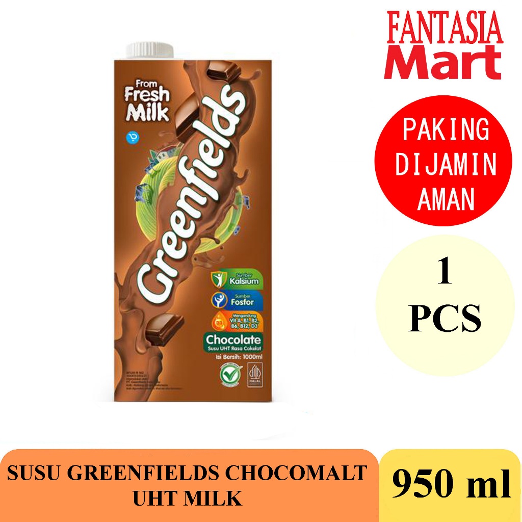 

SUSU GREENFIELDS UHT CHOCO MALT 1 LITER FUNCORNER DENGAN PAKING AMAN
