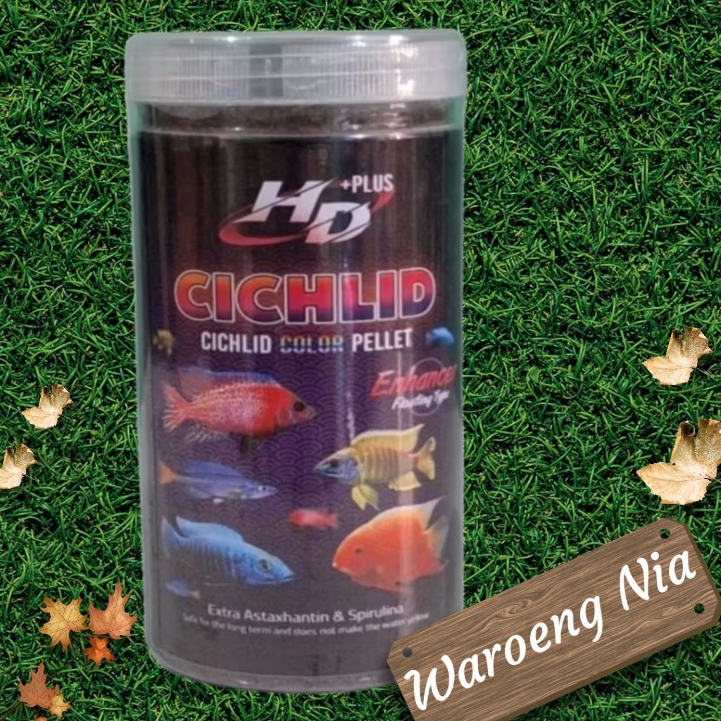 Pakan Cichlid HD+ plus Enhancer Kemasan Toples 500 gram Pellet Multicolor Booster Warna