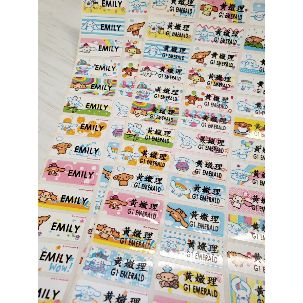 

Stiker Label Nama Name Sticker Cinnamorol Sanrio Rabbit Kelinci Waterproof ANti Air