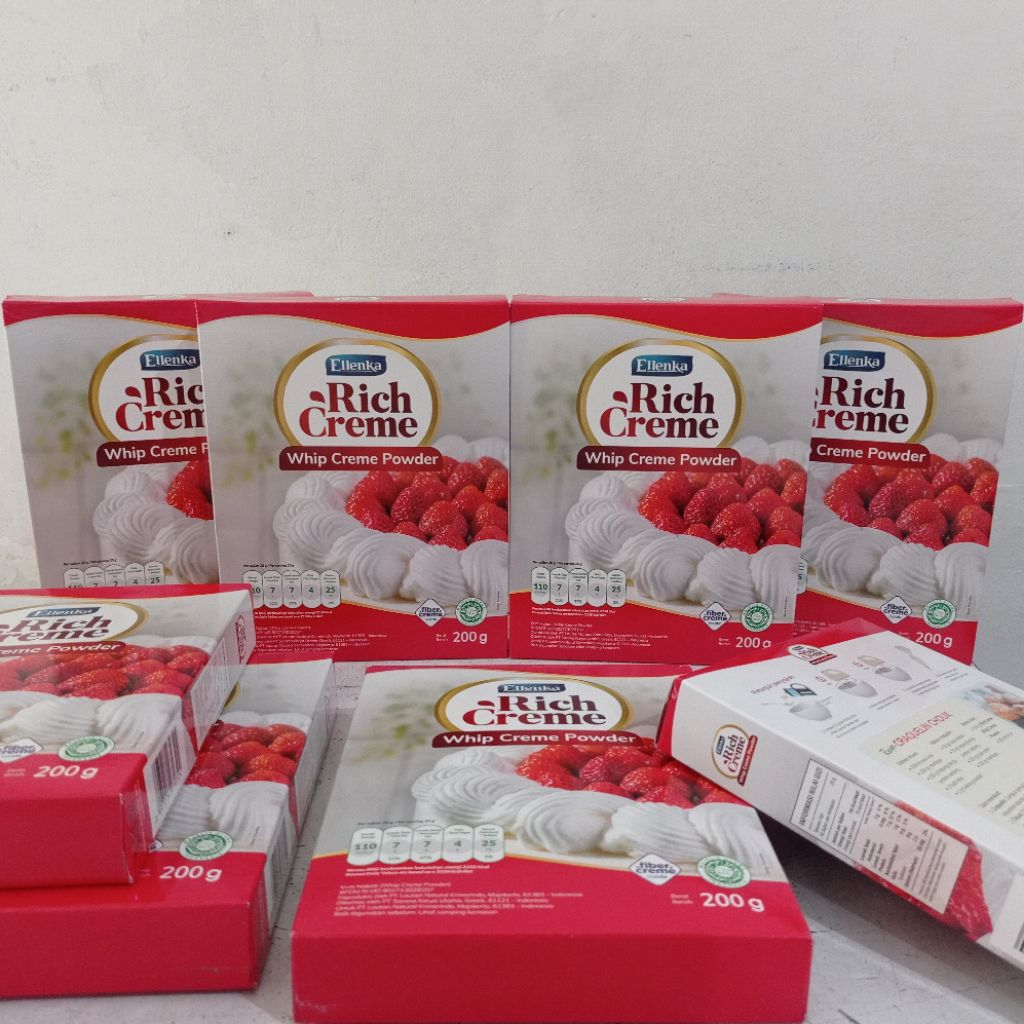 

Ellenka rich creme whip creme powder 200 gram | rich creme whip cream powder | rich creme | whip cream bubuk