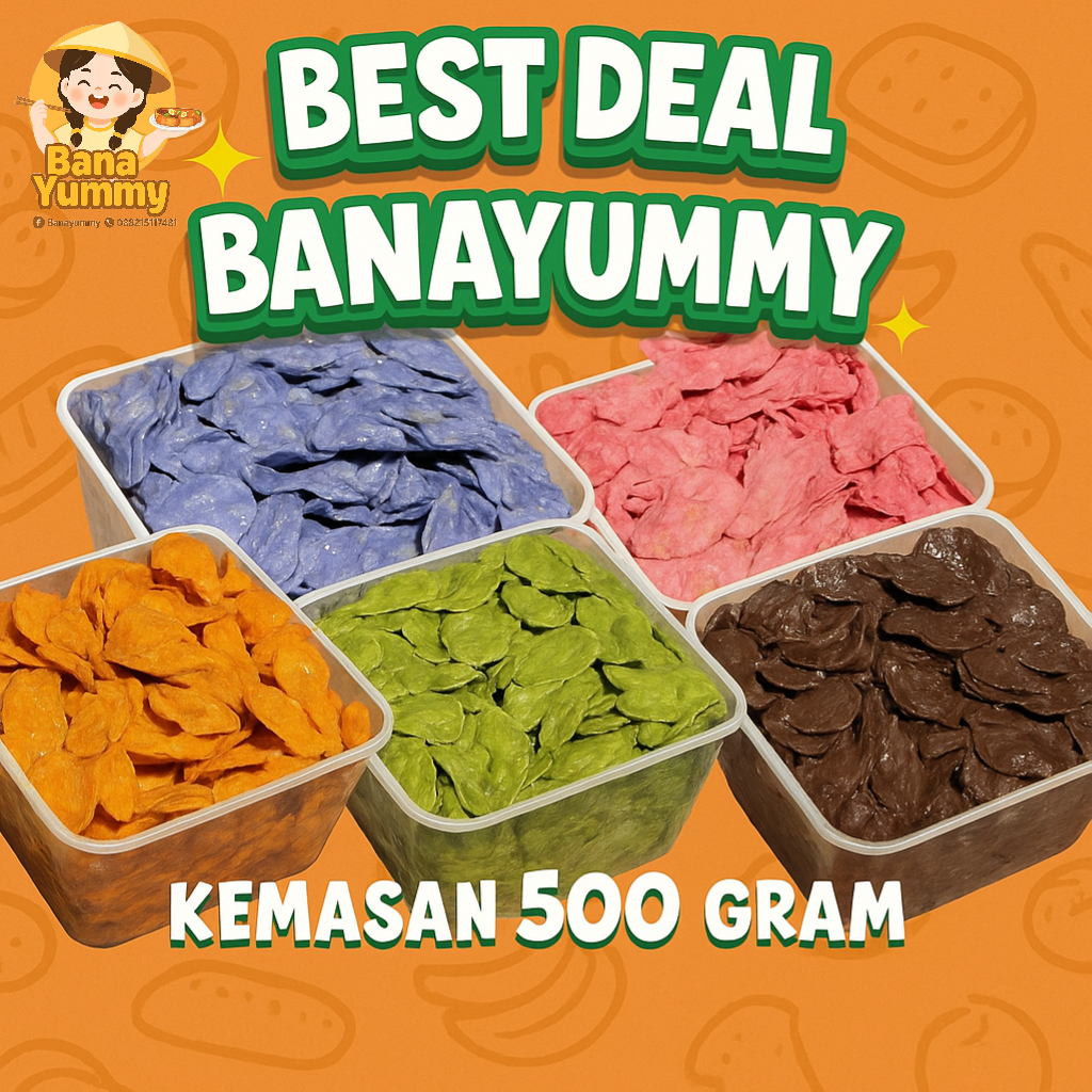 

Keripik Pisang Cokelat Lumer Strawberry Matcha Tiramisu 500 Gram Snack Food