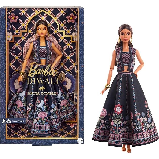 Barbie Diwali Doll Holiday Collectible with Doll Stand & Certificate of Authenticity