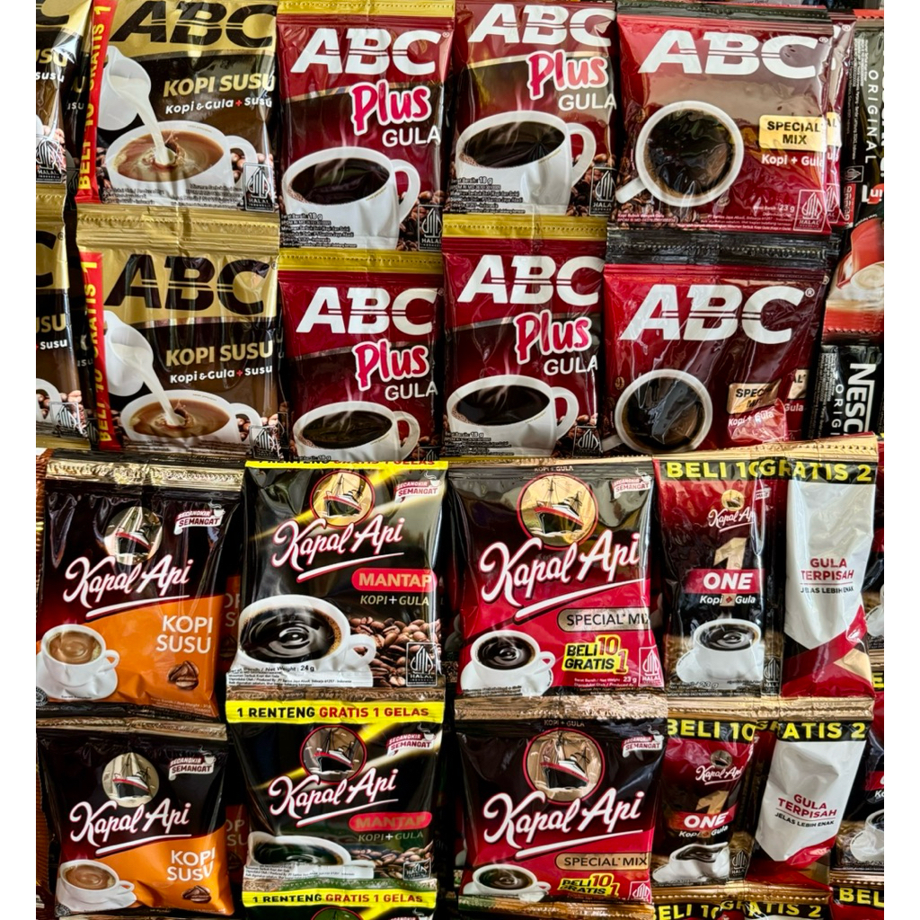 

Kopi Kapal Api Nescafe Good day ABC Fresco Kopi Yaa Ecer Per renteng