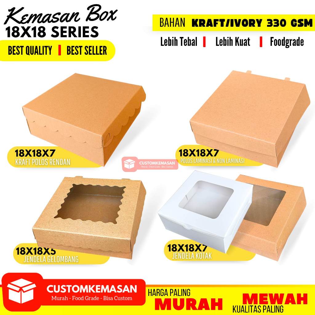 Box 18x18 / Box Catering Jendela / Dus Catering / Box Catering / Box Souvenir / Box Bolu / Dus Pizza