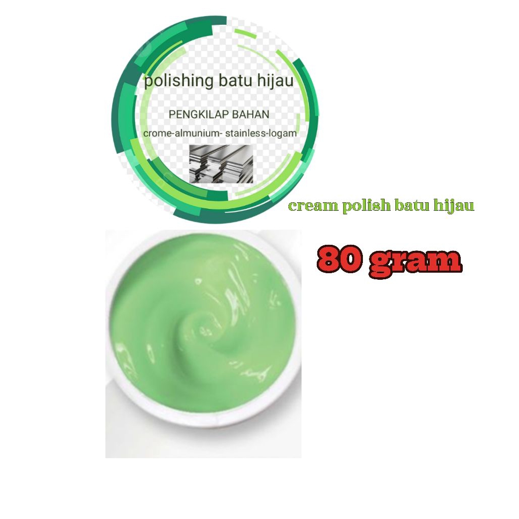 batu hijau pengkilap almunium