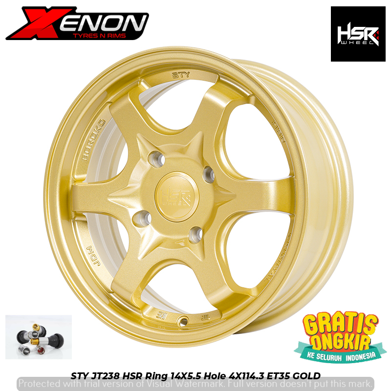Velg Mobil R14 HSR STY Gold Pcd 4x114,3 Ring 14 Buat Avanza Xenia Wuling Binguo Evalia Accord Cielo