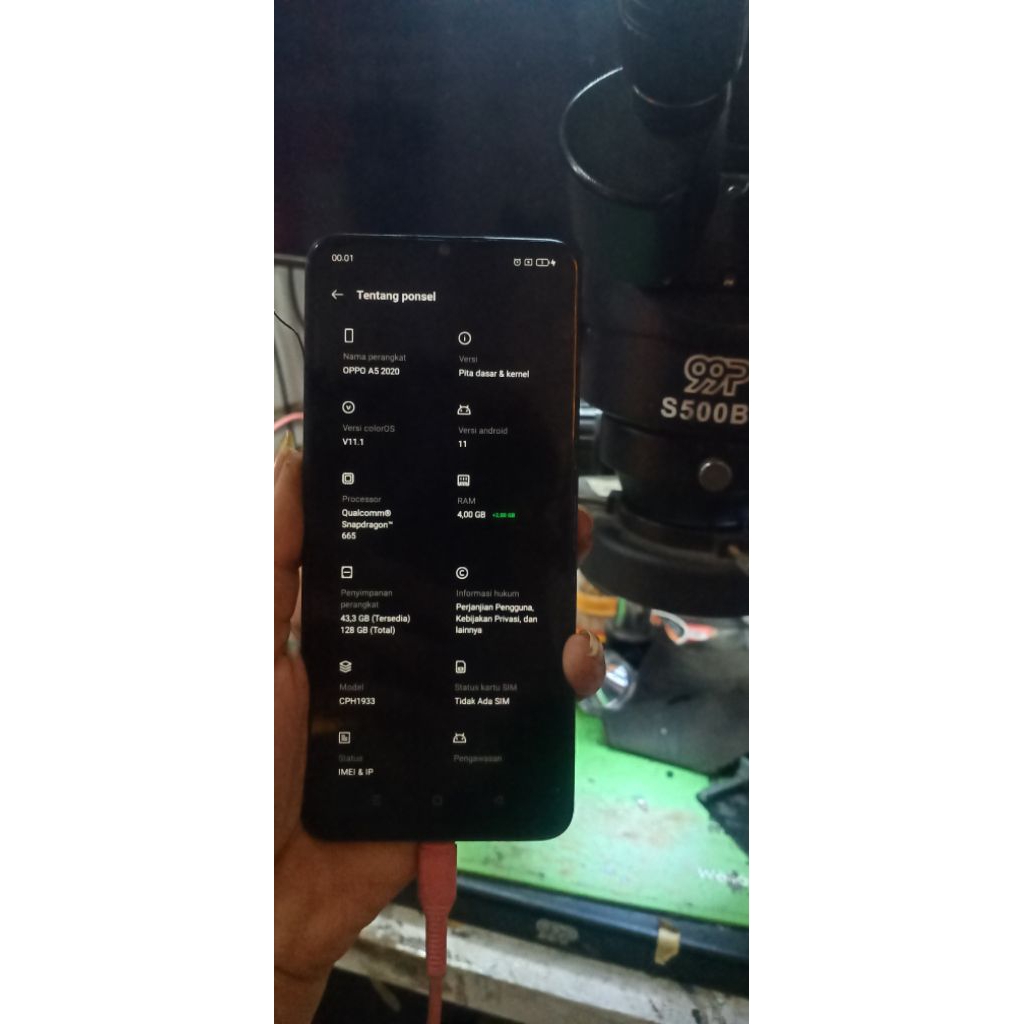 lcd + frame oppo a5 2020 / a9 2020 Original copotan