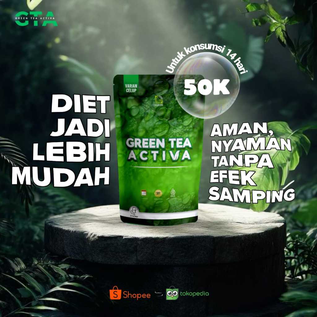 

Green Tea Activa - Teh Pelangsing Varian Urai 2 Minggu Diet Amat Tanpa Efek Samping