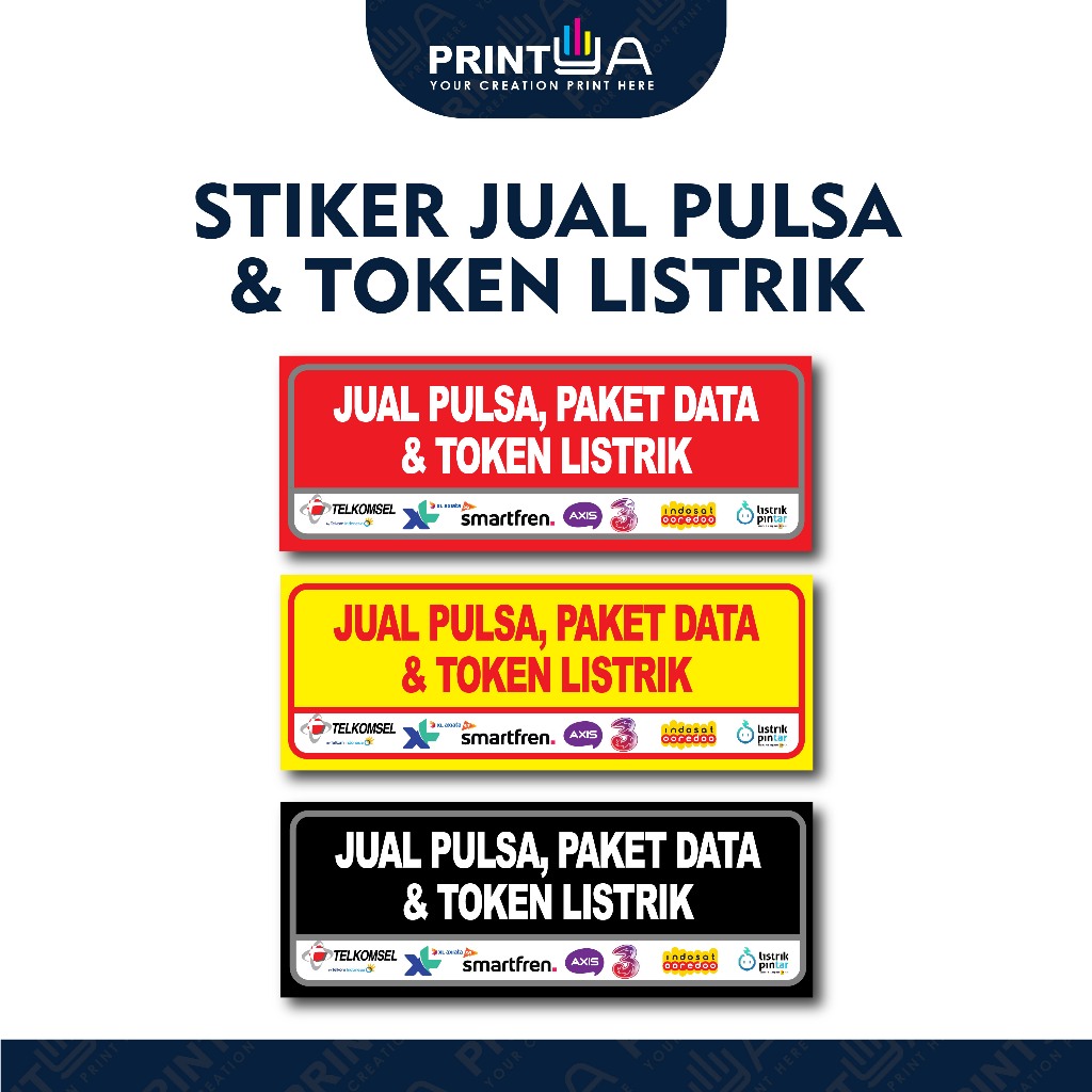 Stiker Jual Pulsa dan Token Listrik