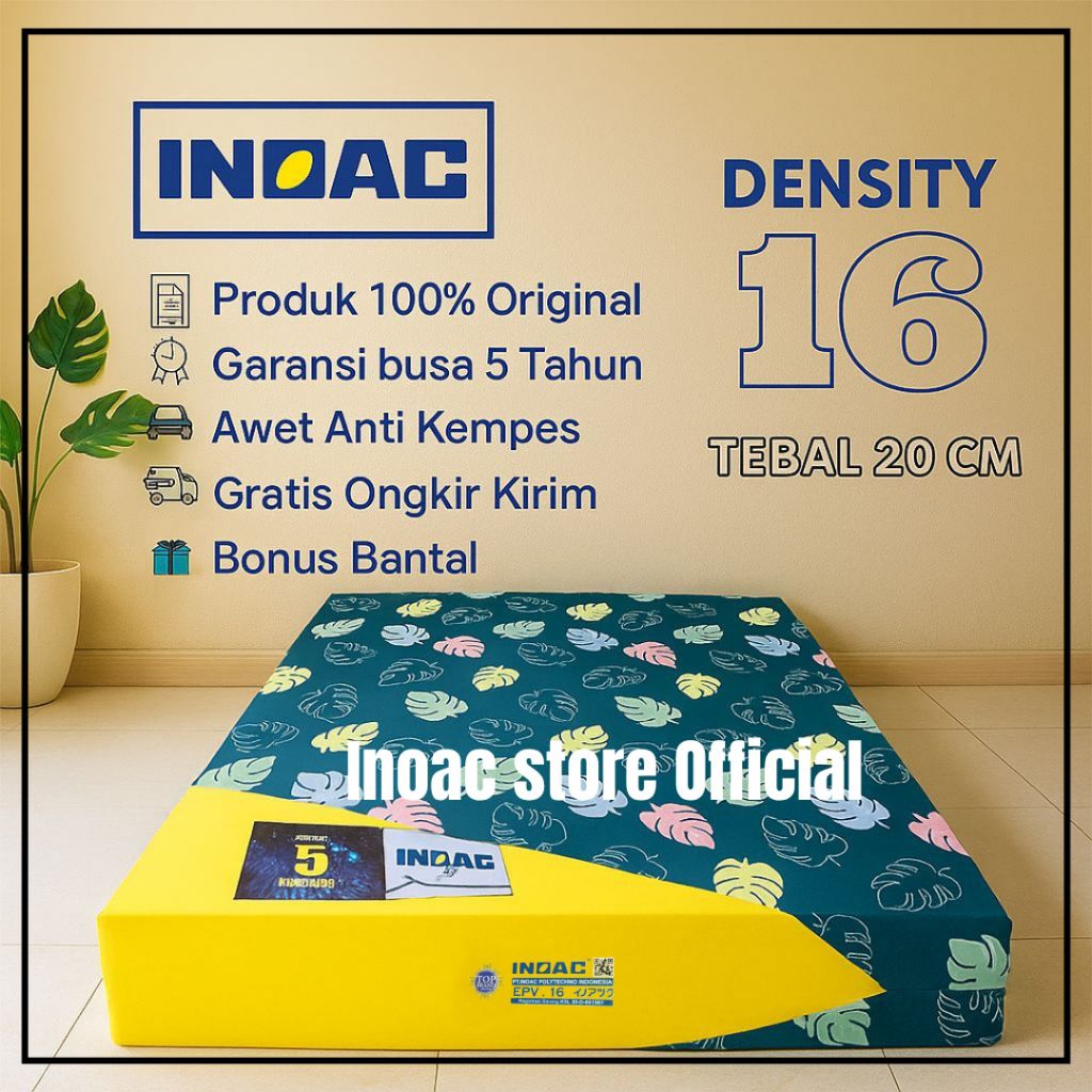 KASUR BUSA INOAC TEBAL 20 CM SUPER PREMIUM 100% ORIGINAL kasur busa inoac no 1,no 2,no 3,no 4,single