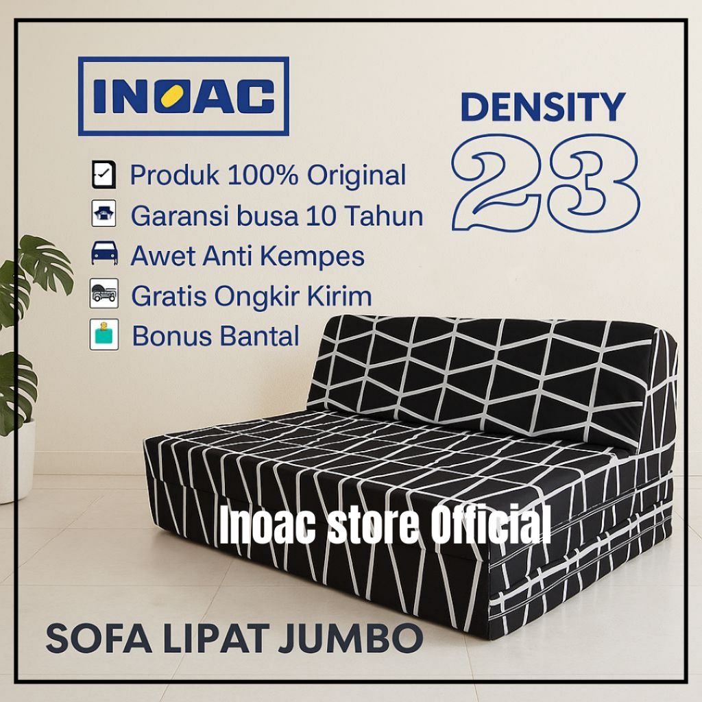 sofa lipat.inoac size jumbo sofa lipat.uk 190x120x15 cm bergaransi furniture sofa .kasur lipat inoac