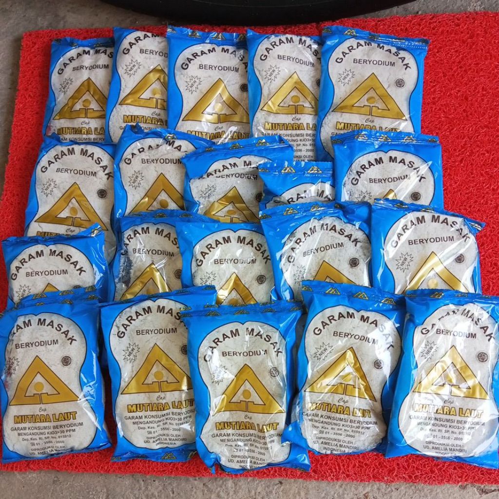 

20 Pcs Garam Masak Konsumsi Beryodium Cap Mutiara Laut Meja Makanan Keluarga untuk IQ Anak Salt Dapur Meja Dapur