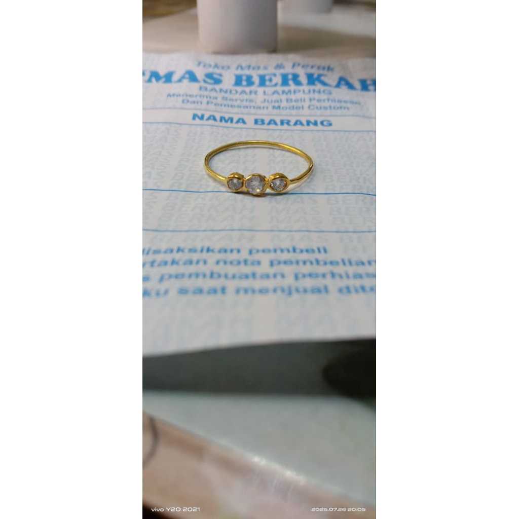 Cincin Emas Muda/ Emas Muda 1 Gram/ Cincin Permata