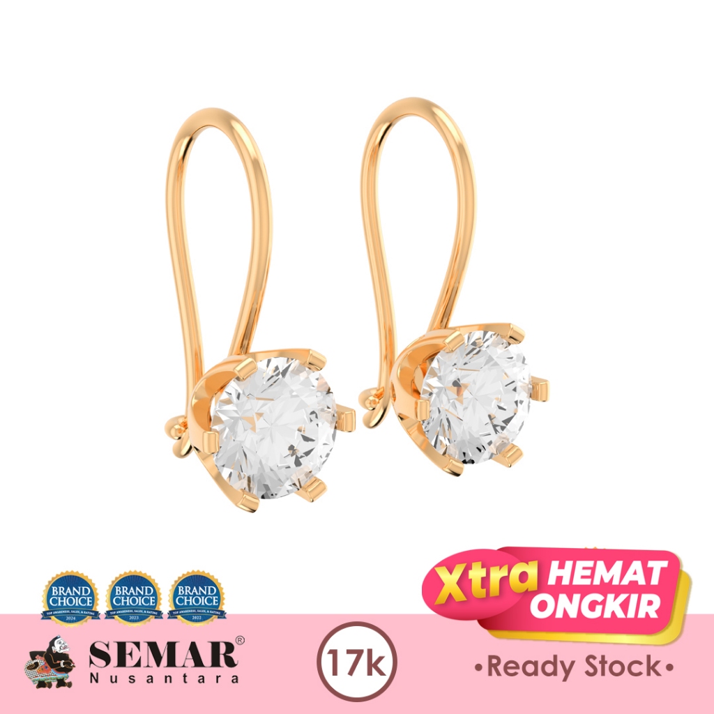 Anting Emas Desi Solitaire Gold 17K Semar Nusantara