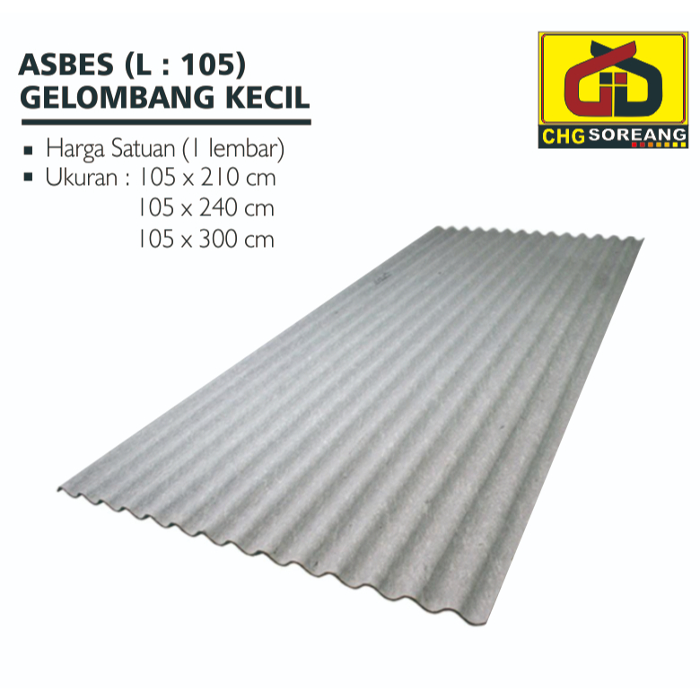ASBES GELOMBANG KECIL 3 METER LEBAR 105 CM
