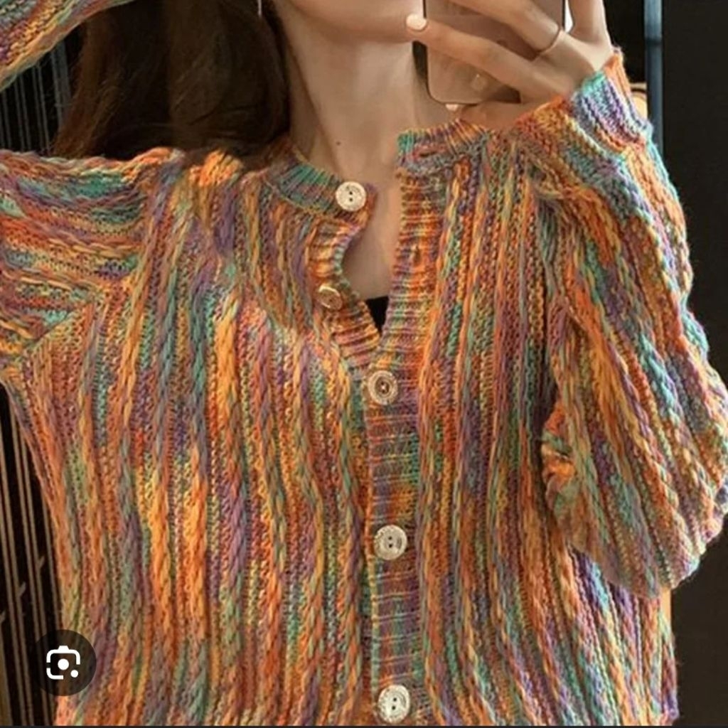 CARDIGAN WANITA RAINBOW/PELANGI KOREAN OUTFIT