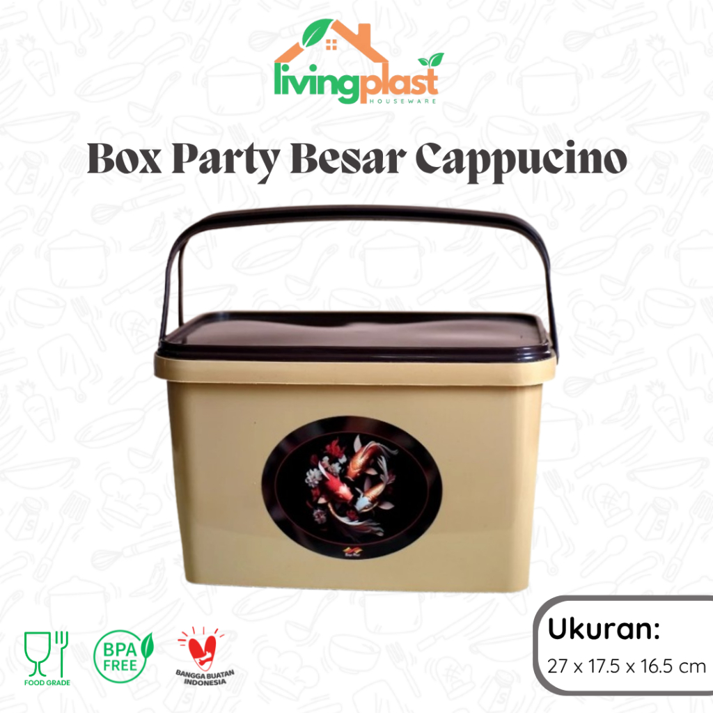 Box Party Besar Cappucino / Box Hajatan Kekinian / Box Gagang Serbaguna / Box Murah / Kotak Plastik