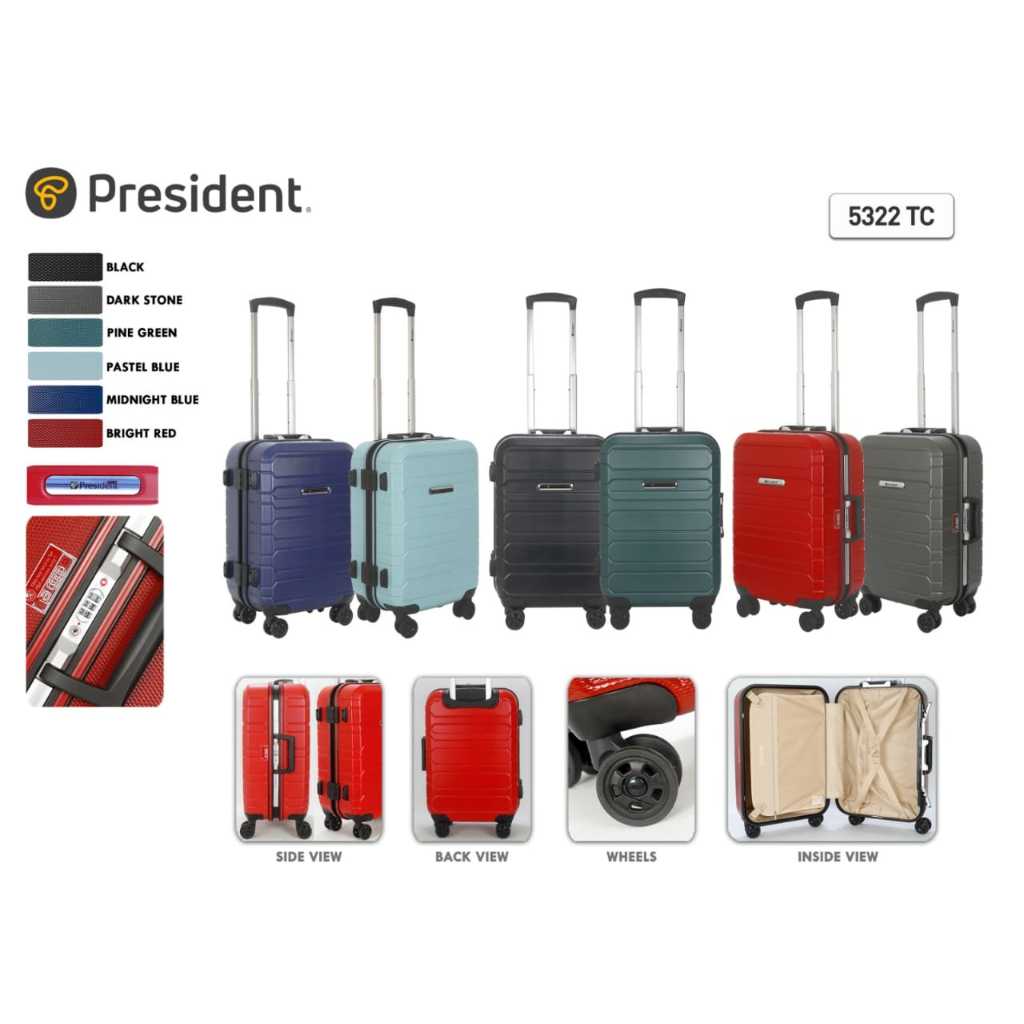 Koper President 5322 Original Koper Cabin 20 Inch Aluminium Frame TSA Lock