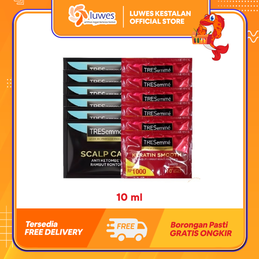 (LUWES) Tresemmé Shampoo Sachet 10ml Scalp Care / Keratin Smooth (12Sachet)