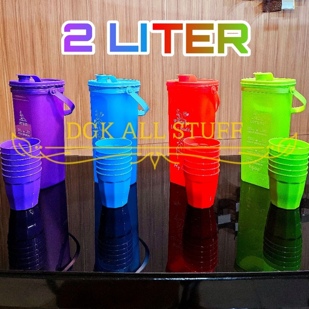 Botol Tempat Minum Air Coolpot Cool Pot Thumbler Tumbler Olahraga Kulkas Besar Jumbo 2L 2 L 2 Liter 