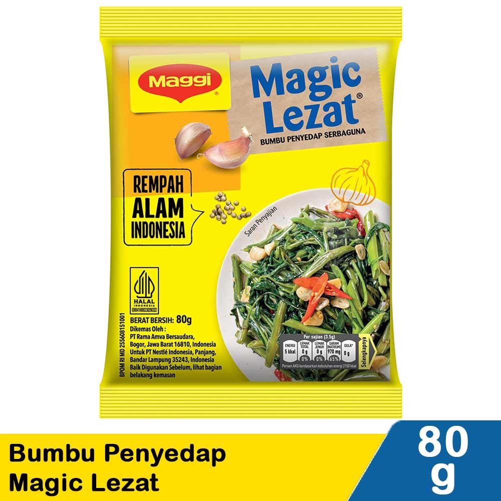 

Maggi Magic Lezat 80g | Penyedap Rasa Gurih Serbaguna untuk Masakan Lezat Sehari hari