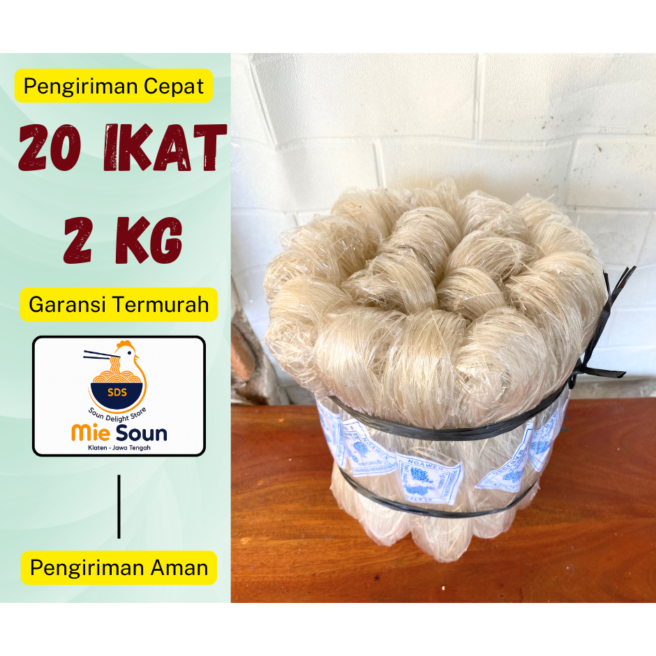 

Mie Soun Pandawa Isi 20 pcs | Berat 2kg – Soun Bening Kenyal & Bersih