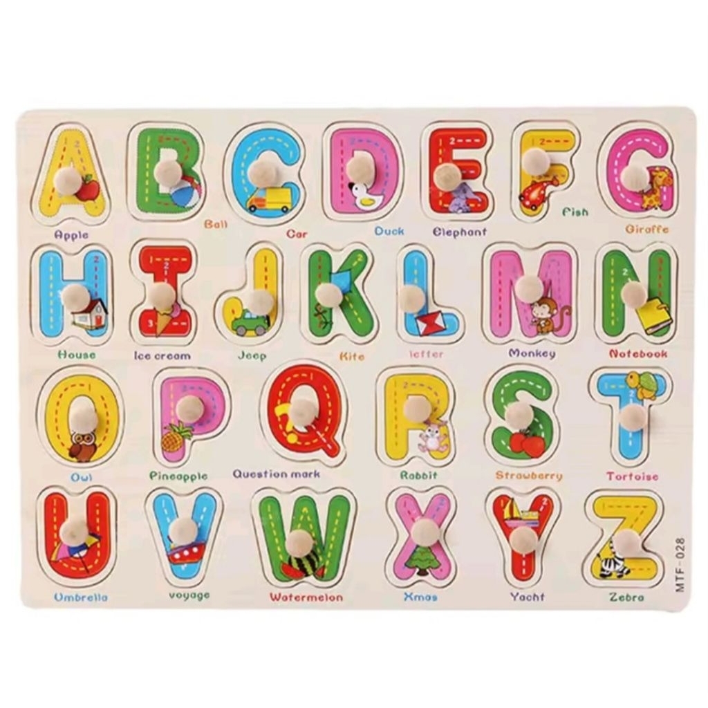 A1 COD PUZZLE HURUF PUZZLE ANGKA PUZZLE KAYU MAINAN EDUKASI ANAK