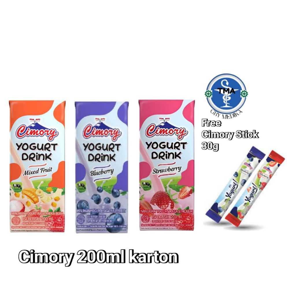 

Cimory Yoghurt 200ml Strawberry Blueberry Mix Fruit Per Dus isi 24pcs