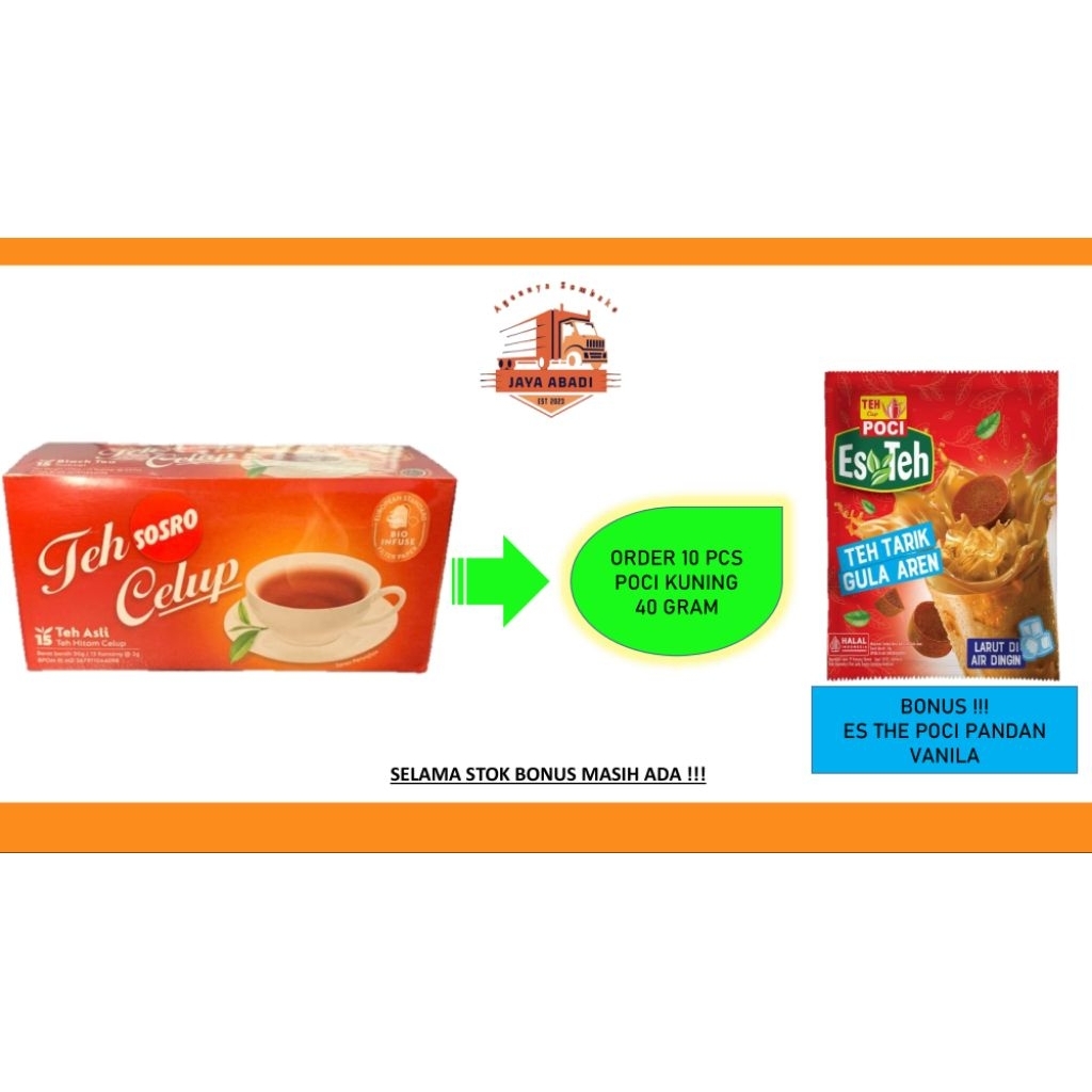 

TEH CELUP SOSRO ISI 15 TEABAGS @2 GR