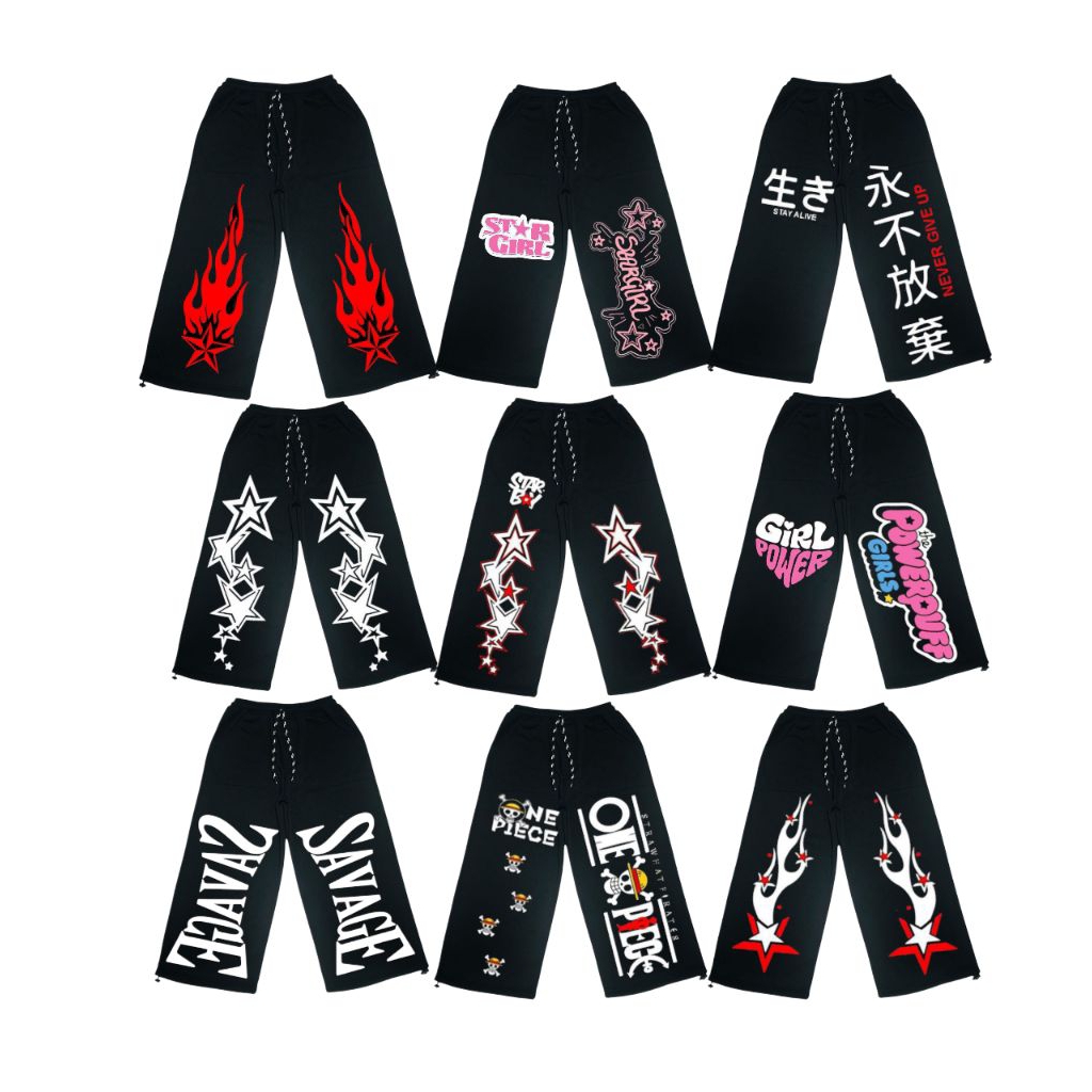 Celana Anak baggypants skena 4-12 tahun fashion Skena gombrong Unisex Laki-laki dan Perempuan