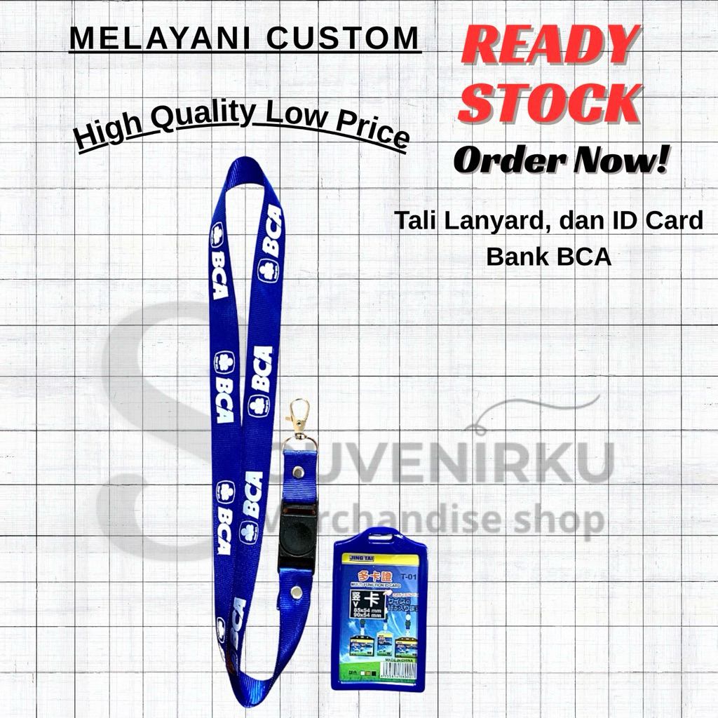 

Tali lanyard + ID card Bank Mandiri, BCA, BRI