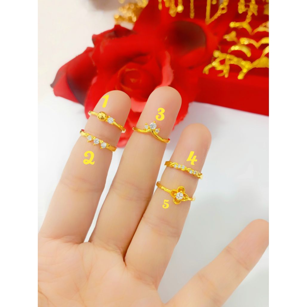 PEKANBARU JEWELRY - CINCIN ANAK BISA ADJUST LAPIS KRISTAL 24K+LAPIS EMAS 24KARAT