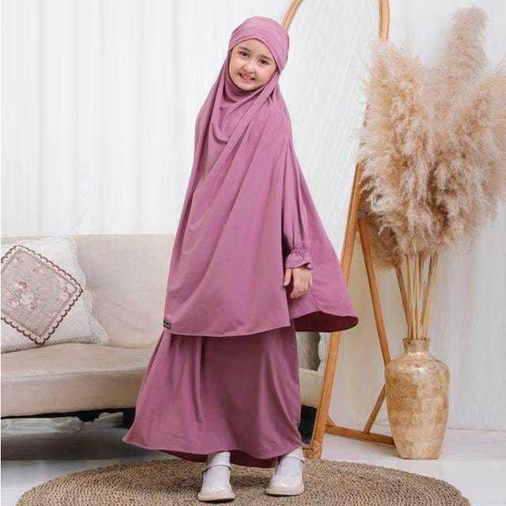Gamis Anak Perempuan Jersey Muslim 3-13 Tahun & Dress Jubah Abaya Pakaian Ngaji Manasik Haji TK Keci
