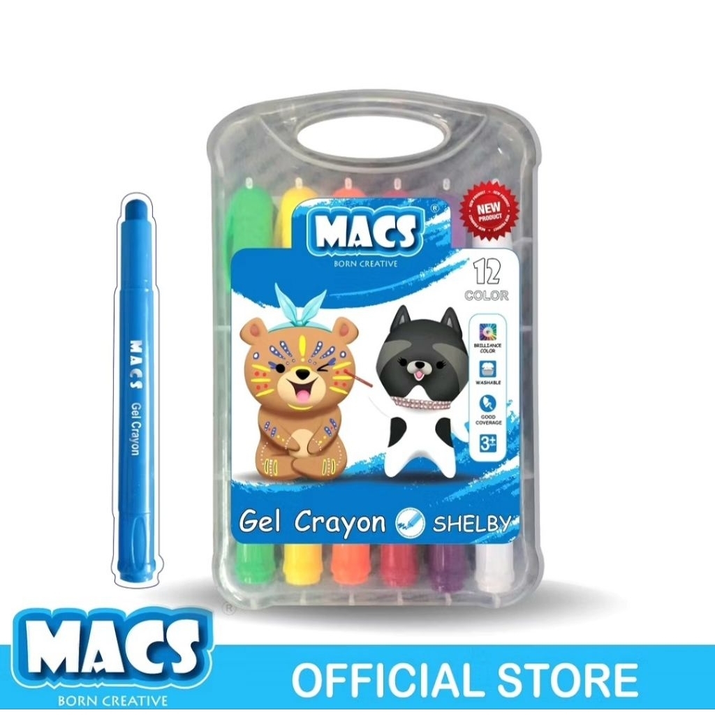 

GEL CRAYON MACS 12 WARNA/CRAYON GEL MURAH