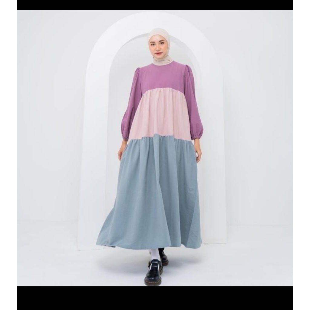 Preloved Sabina 3 tone dress by Aisha studio