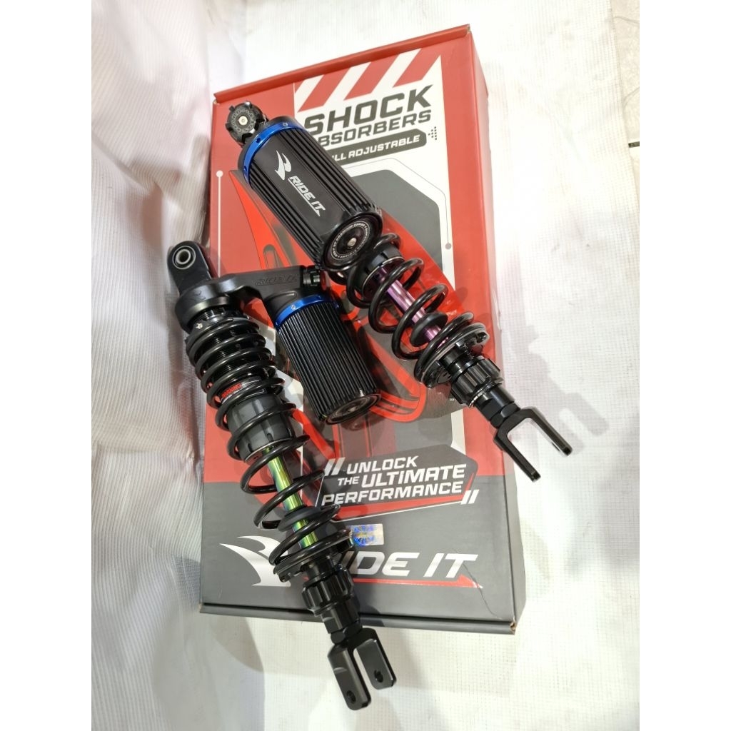 Shock Tabung Nmax old ,Nmax new / Aerox  Ride it GP Premium 299 Gold Series As Gold, Merah , Double 