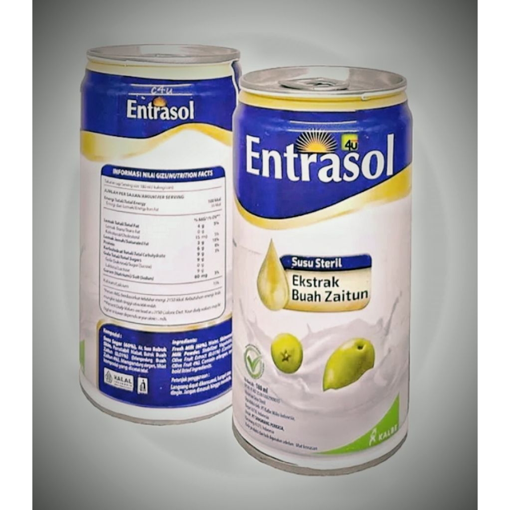 

[2pcs] Entrasol Susu Steril 180ml – Ekstrak Buah Zaitun, Rendah Lemak & Gula