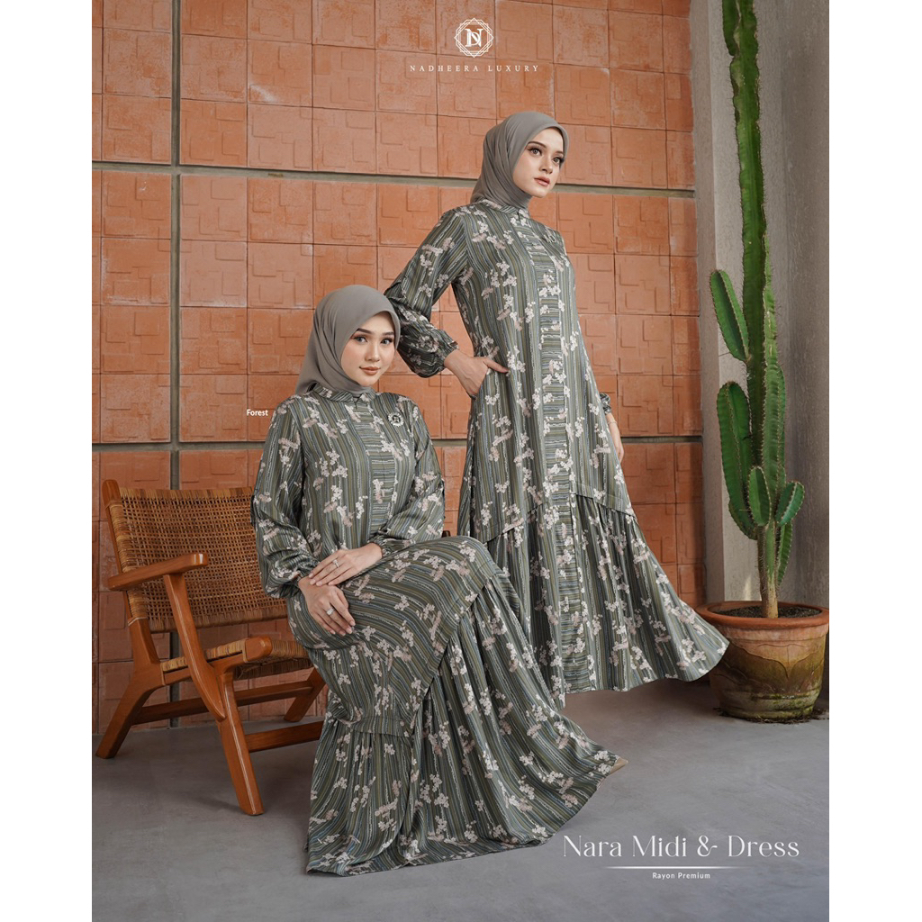 [NEW] • COD | NARA DRESS & MIDI DRESS • NADHEERA LUXURY / Gamis Maxi dan Gamis Midi Rayon Premium Ga