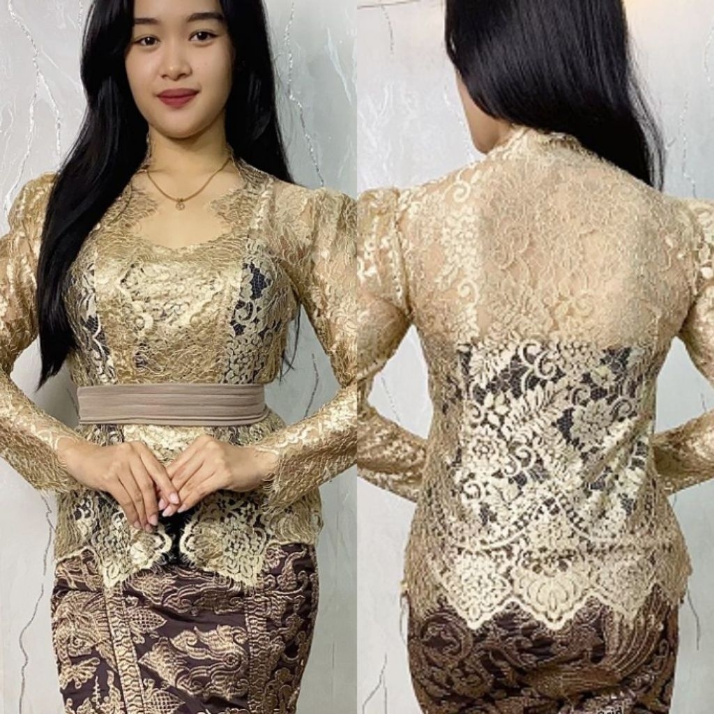 Kebaya brokat bali/kebaya brokat metalik glosi/kebaya modern