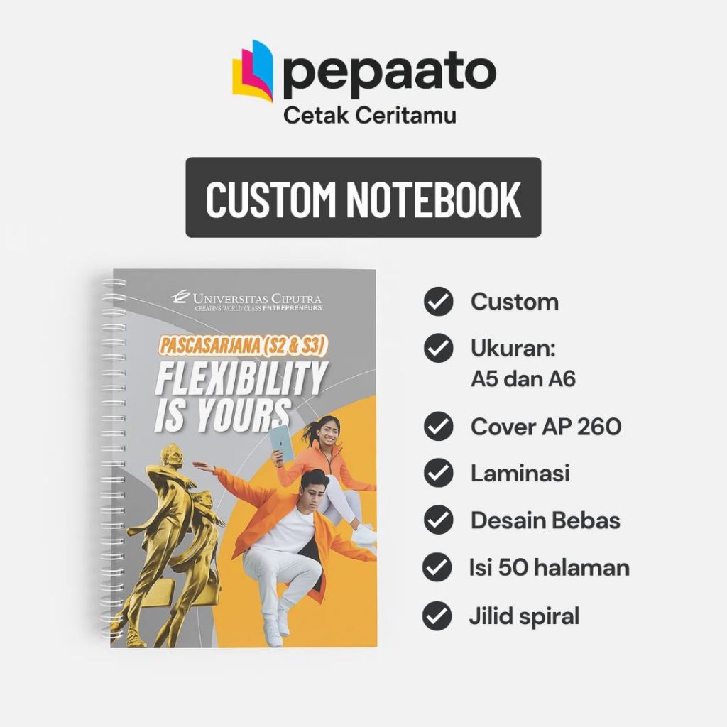 

Notebook Custom A5 A6 Desain Bebas Souvenir – Buku Catatan Estetik / Jurnal Pribadi / Kado Unik