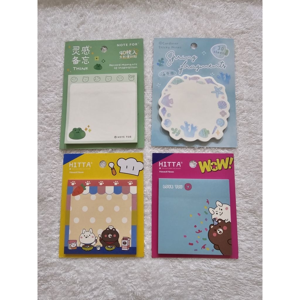 

(Baca Deskripsi) Cardlover Cute Frog Blue Coral Hitta Bunny & Bear Sticky Notes / Memopad / Kertas Memo