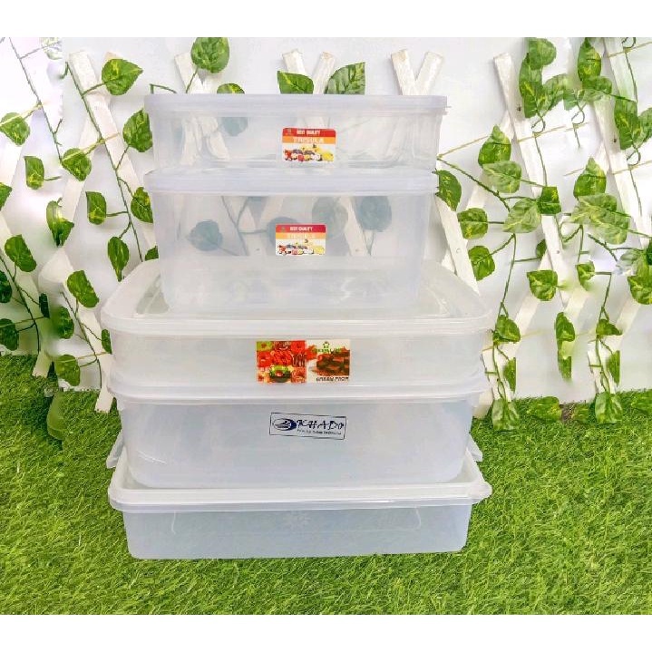 ( 3 PCS ) Toples Donat Plastik Murah Persegi Panjang Bulat / Toples Kue Bening / Kotak Makan / Food 